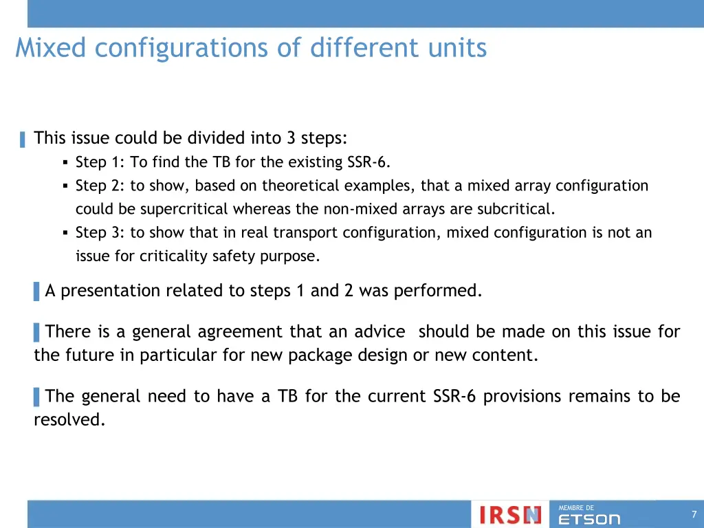 mixed configurations of different units