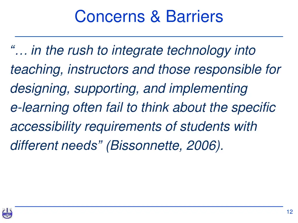 concerns barriers