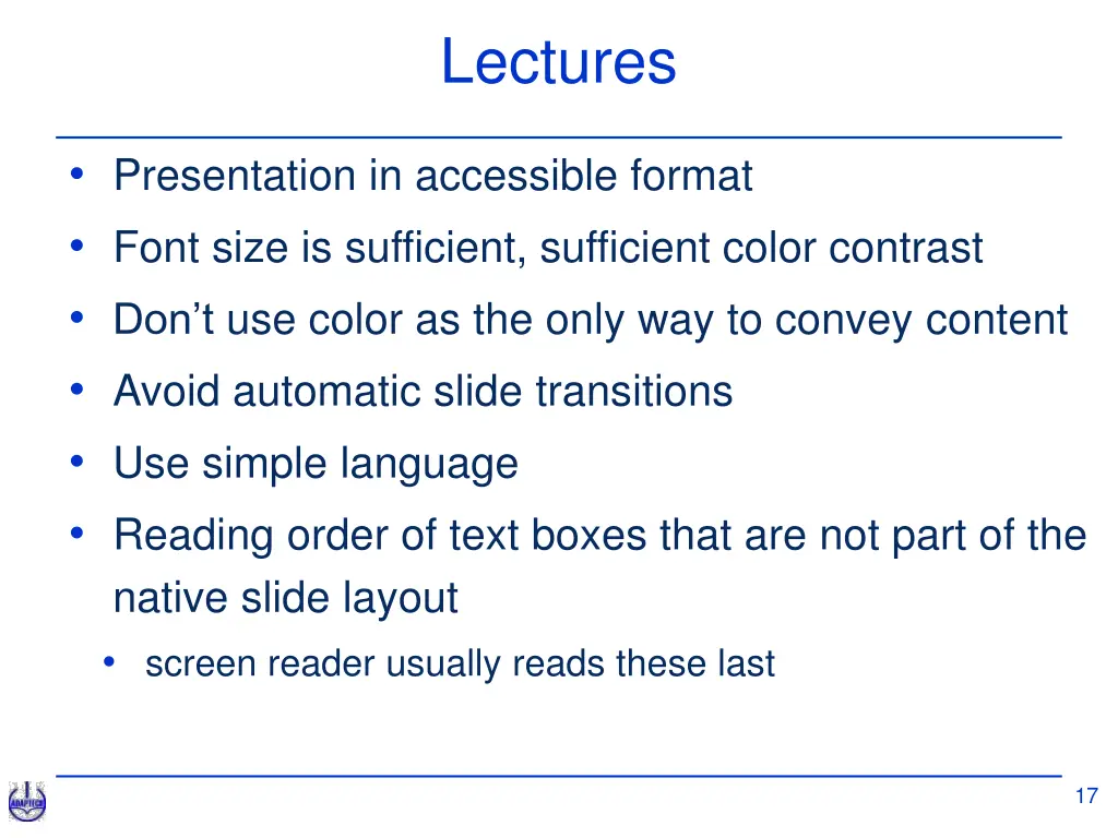 lectures