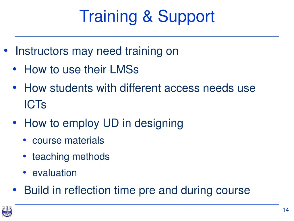 training support