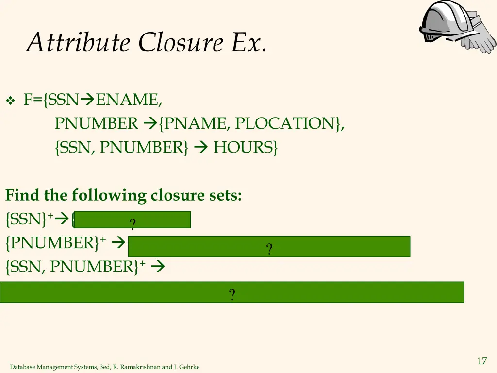 attribute closure ex
