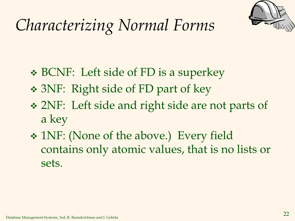 characterizing normal forms