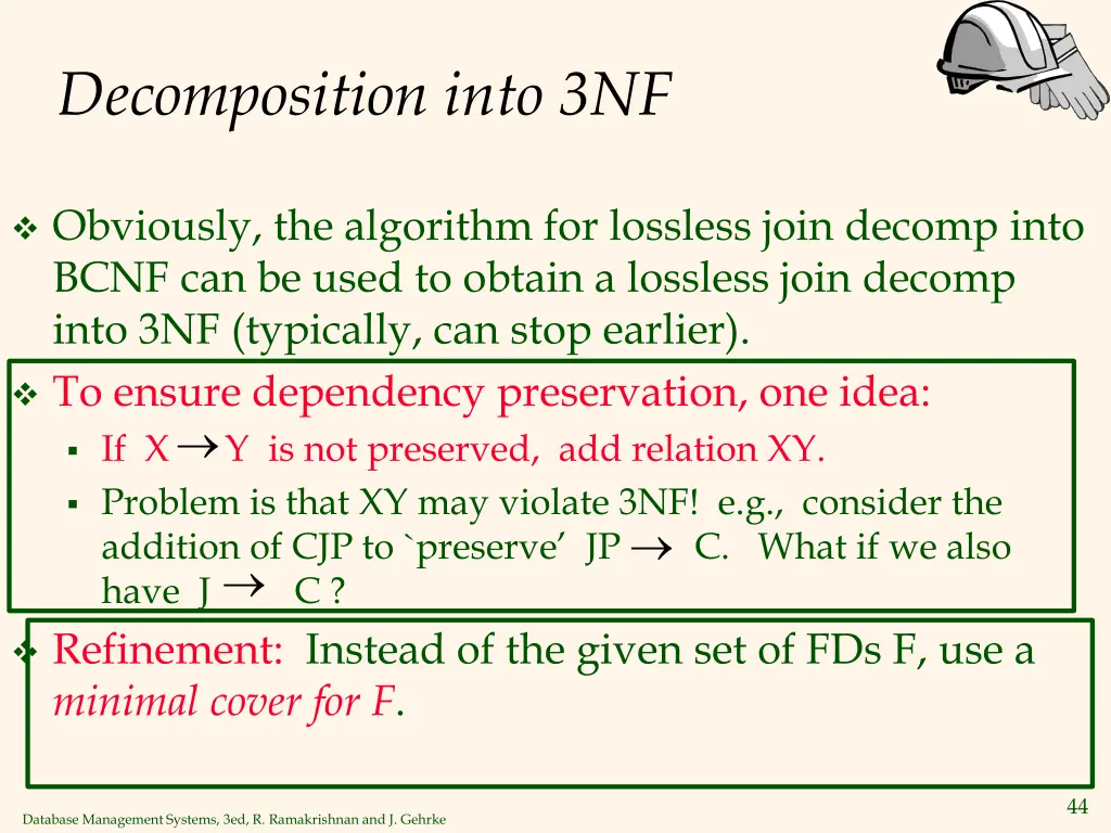 decomposition into 3nf