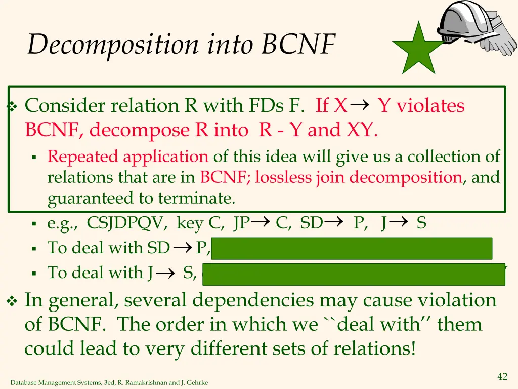 decomposition into bcnf