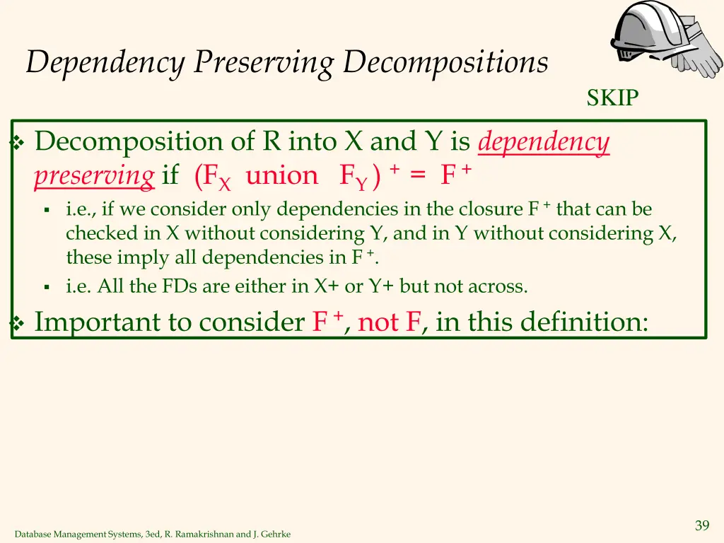dependency preserving decompositions