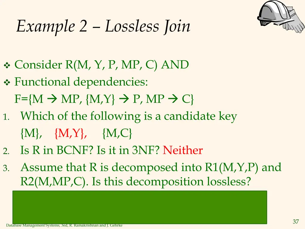 example 2 lossless join