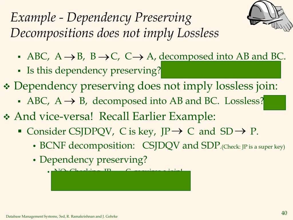 example dependency preserving decompositions does