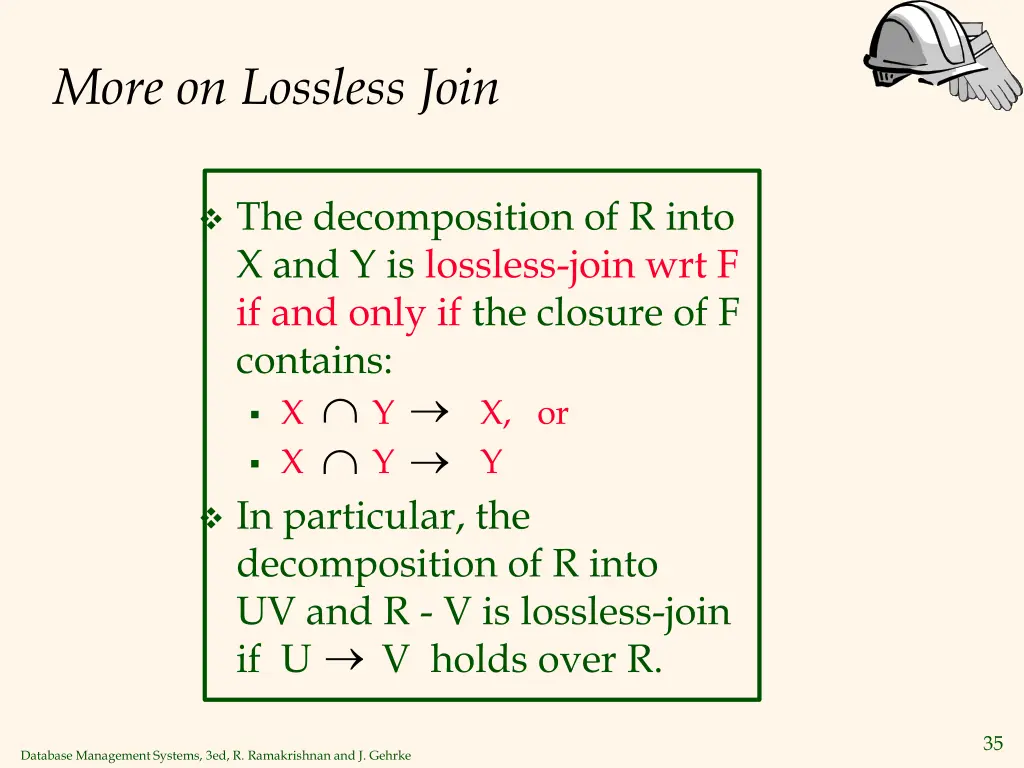 more on lossless join