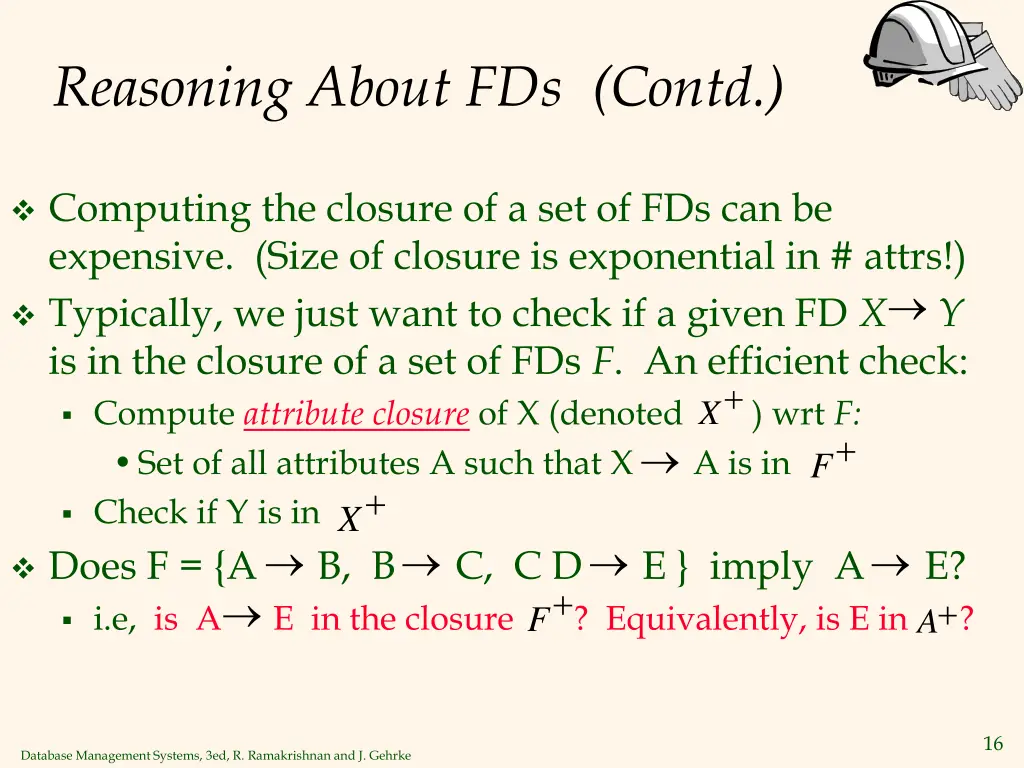 reasoning about fds contd 1