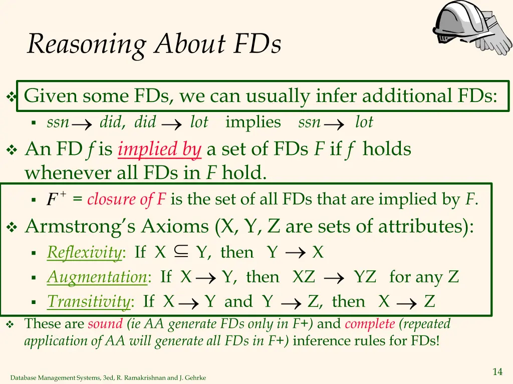 reasoning about fds