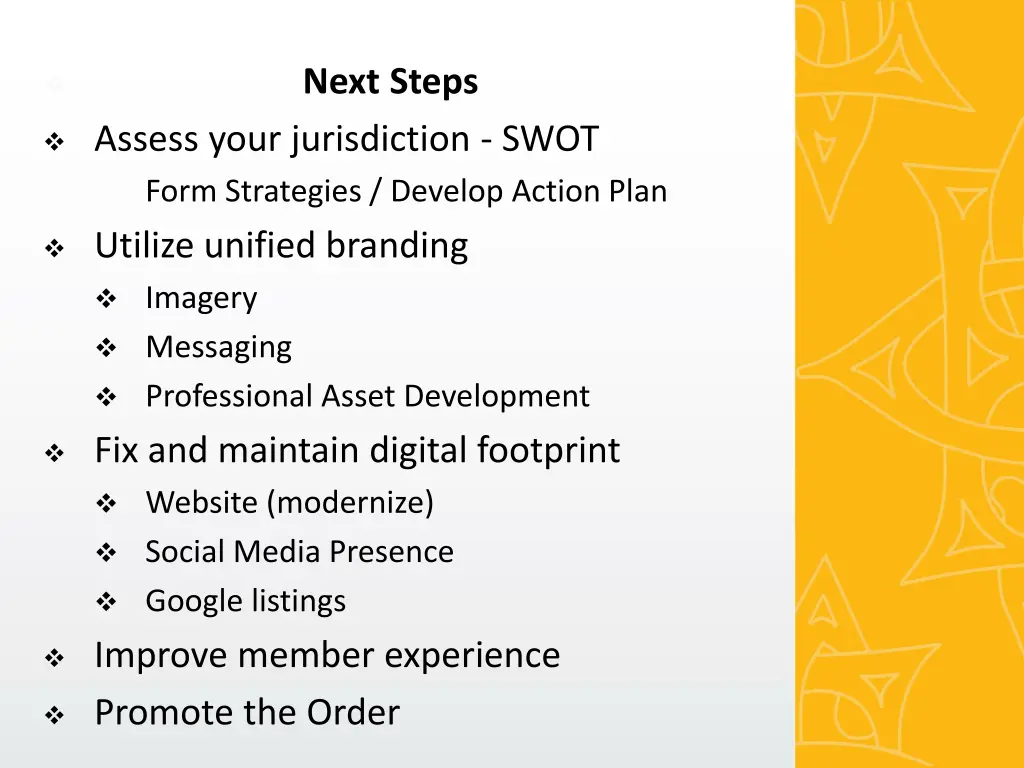 next steps