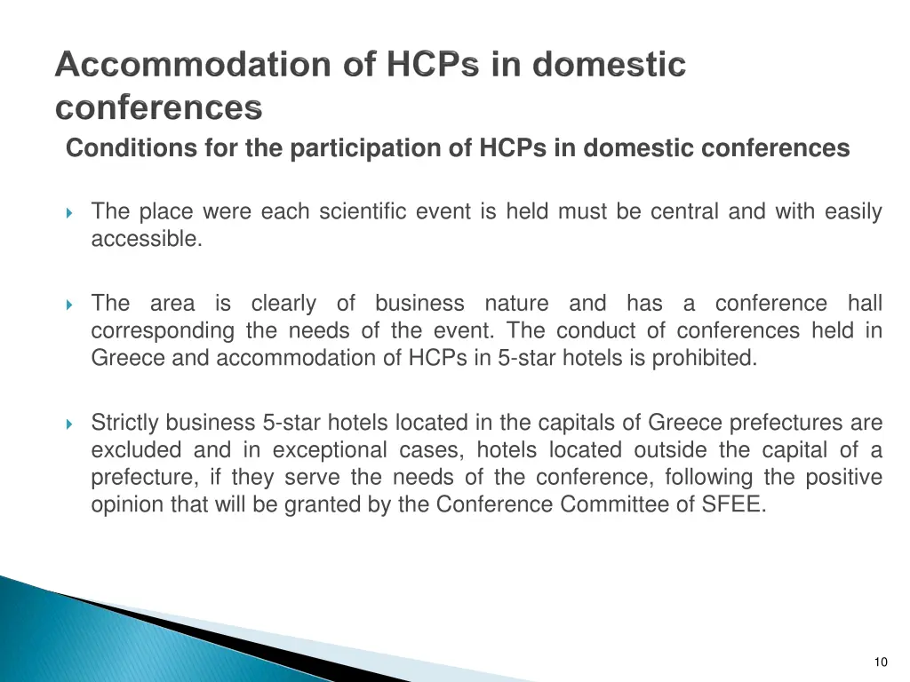 conditions for the participation of hcps