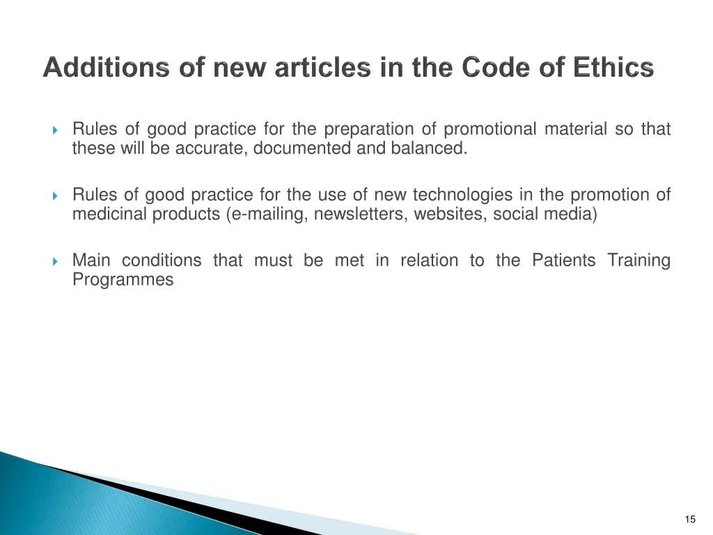 rules of good practice for the preparation