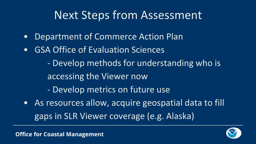 next steps from assessment