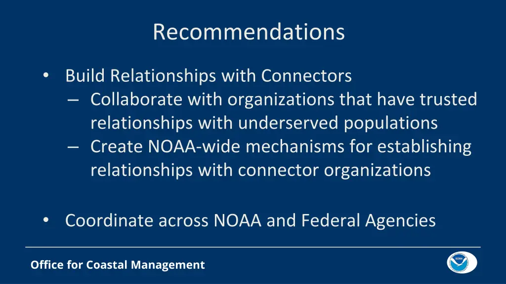 recommendations 1