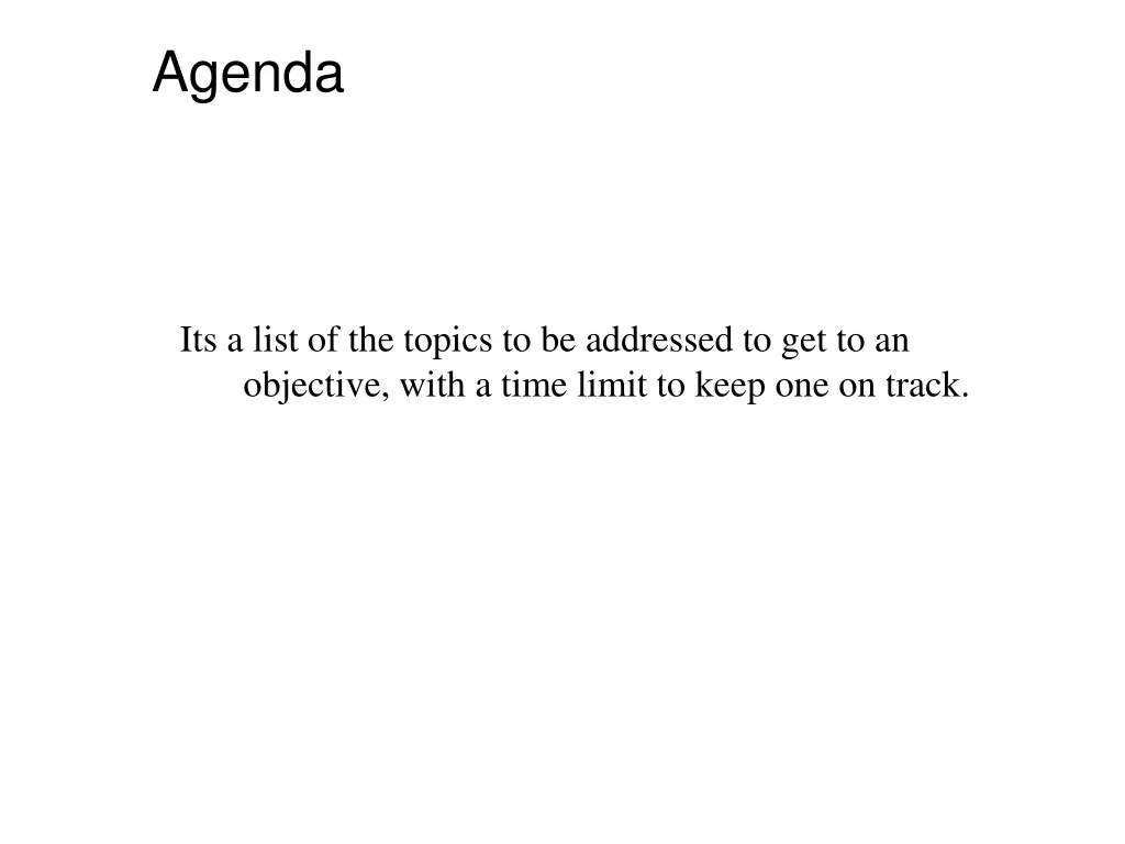 agenda
