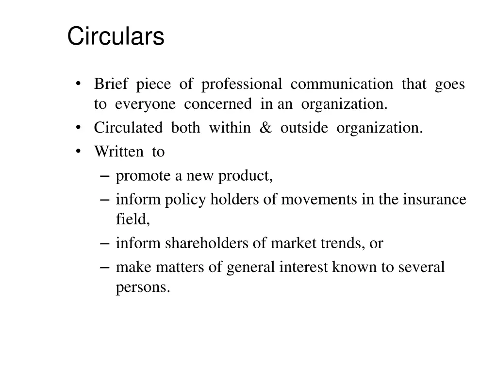circulars