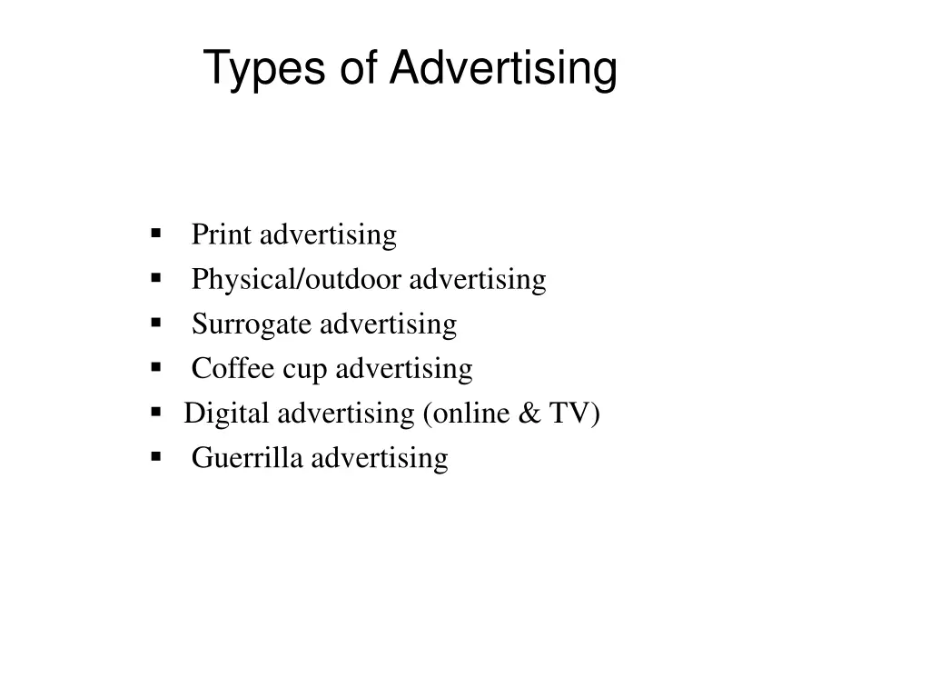 types of advertising