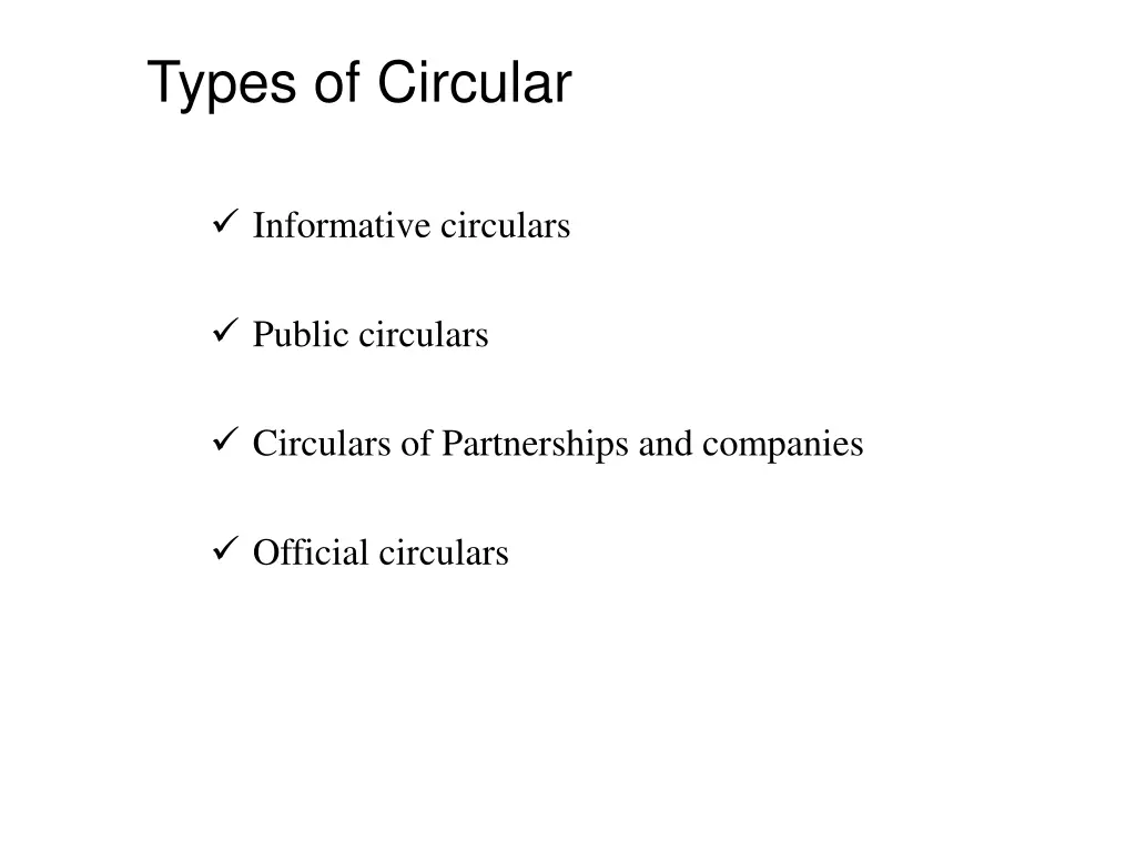types of circular