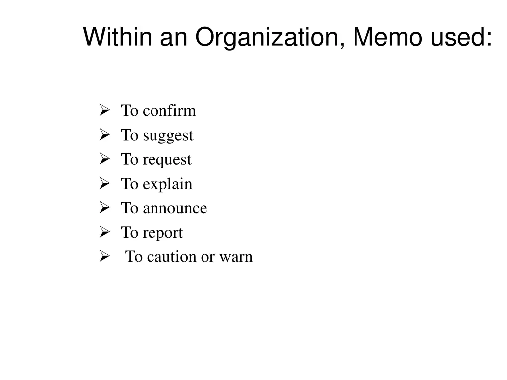 within an organization memo used