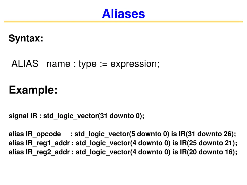 aliases 1