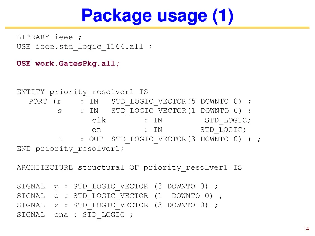 package usage 1