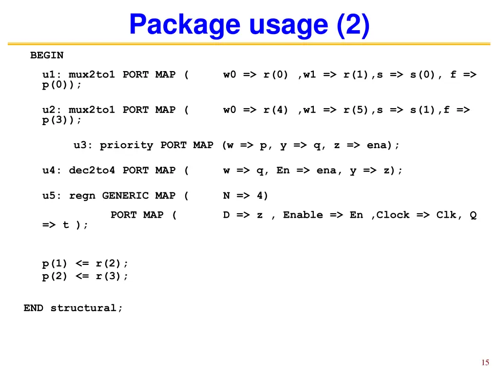 package usage 2
