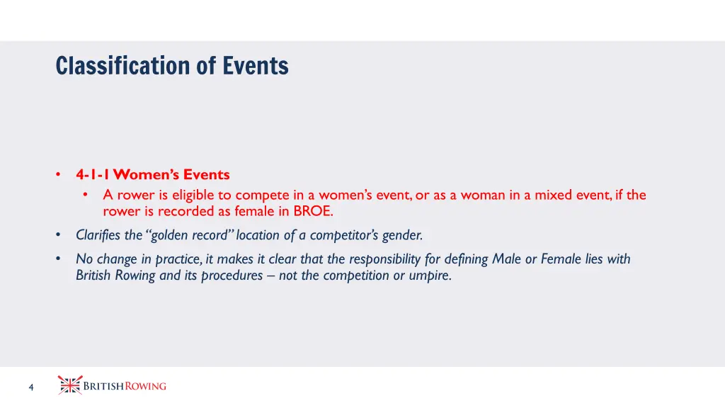 classification of events