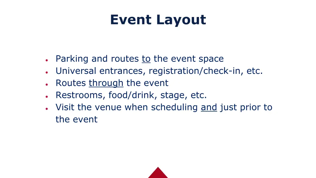 event layout
