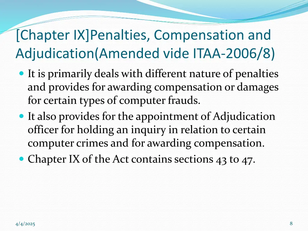 chapter ix penalties compensation