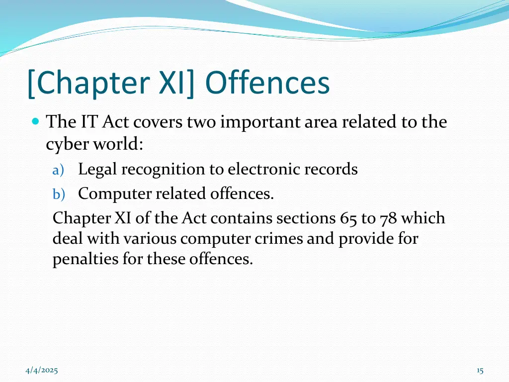 chapter xi offences