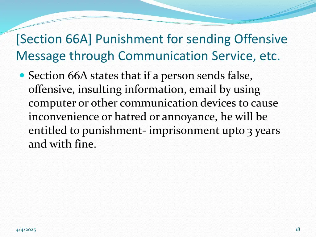 section 66a punishment for sending offensive