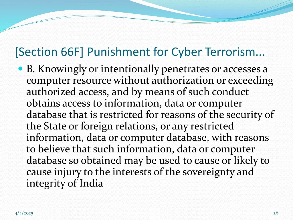 section 66f punishment for cyber terrorism 1