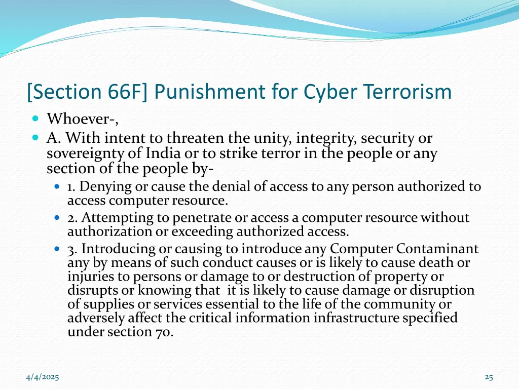 section 66f punishment for cyber terrorism
