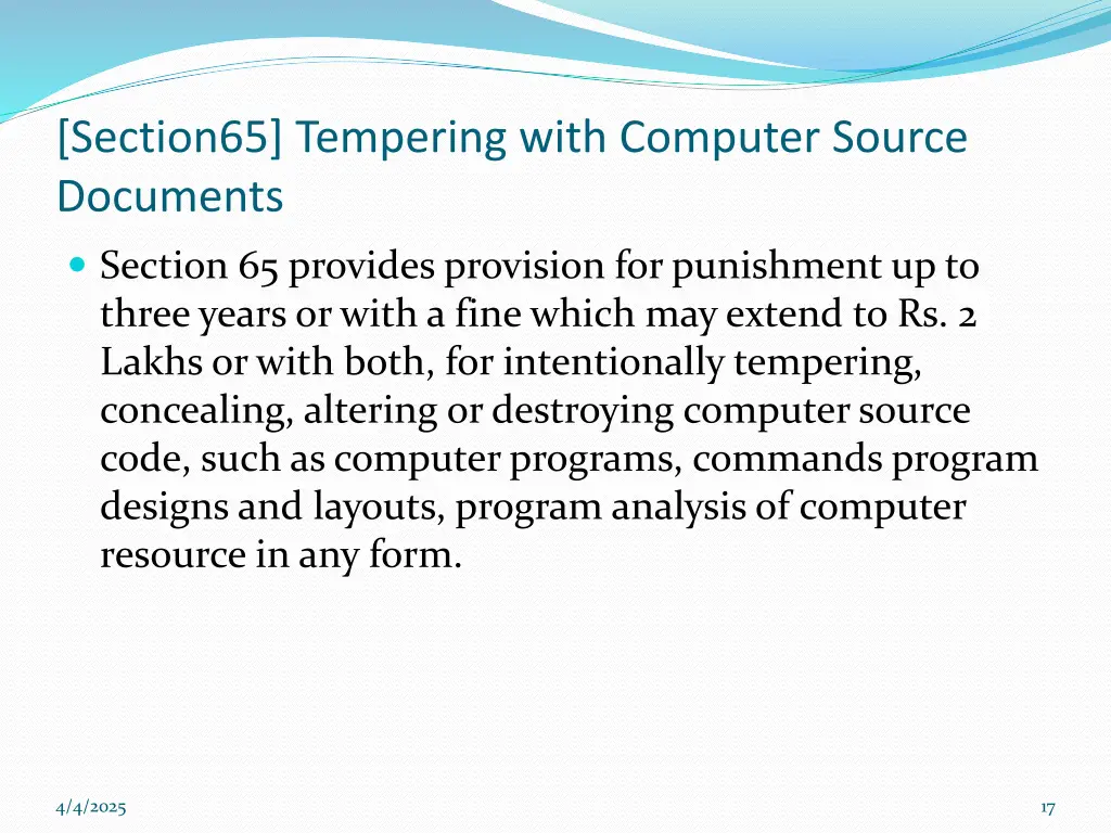 section65 tempering with computer source documents
