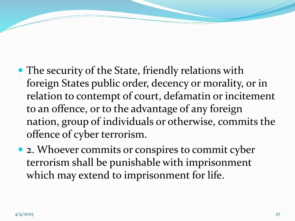 the security of the state friendly relations with