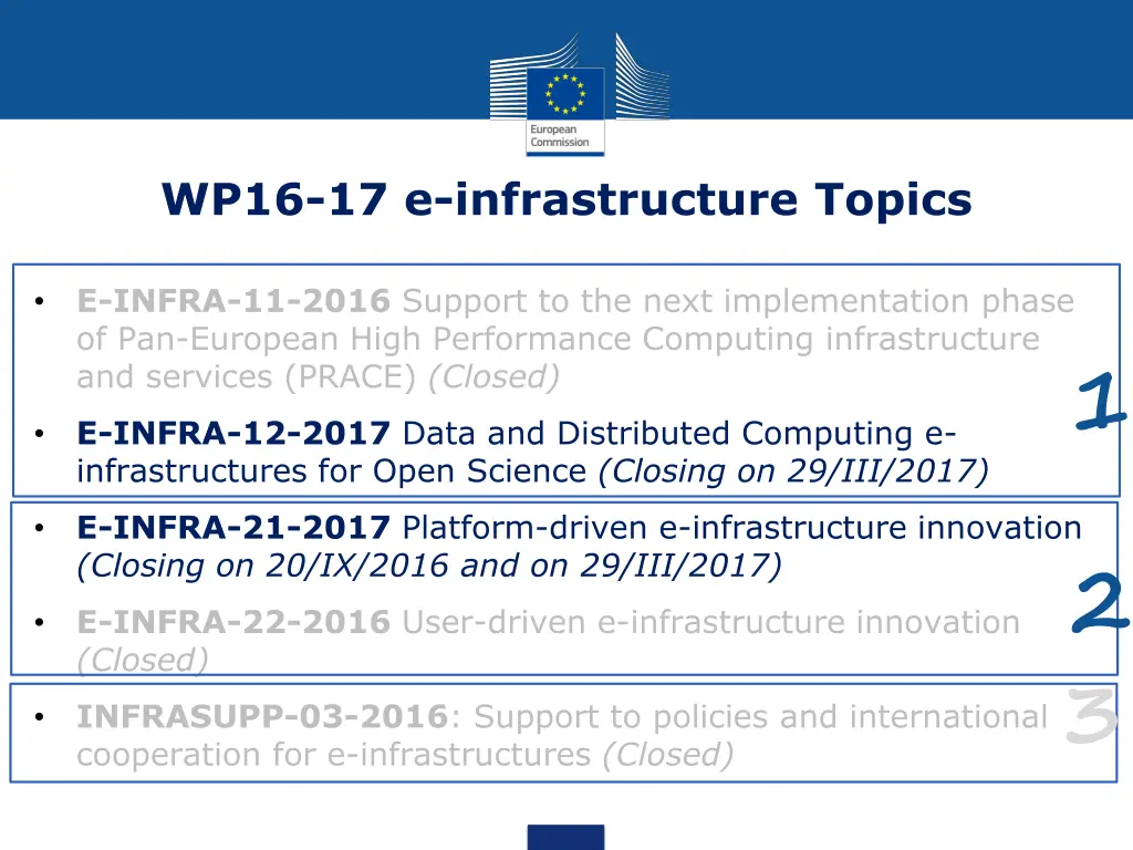 wp16 17 e infrastructure topics