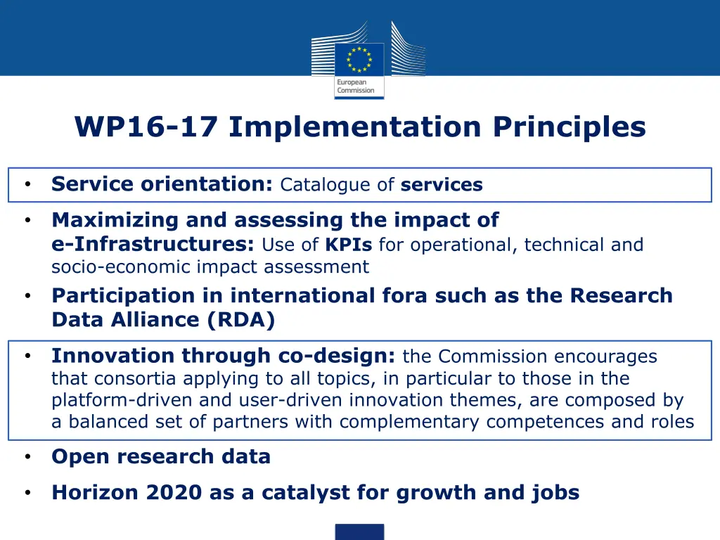 wp16 17 implementation principles
