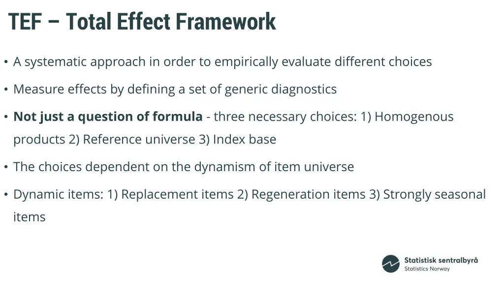 tef total effect framework