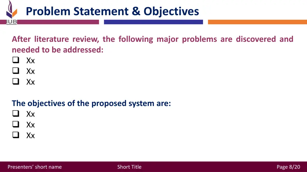 problem statement objectives