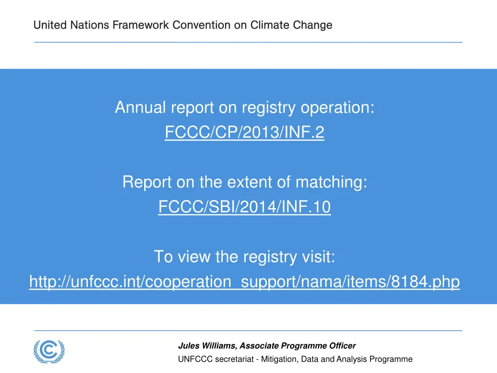 annual report on registry operation fccc cp 2013