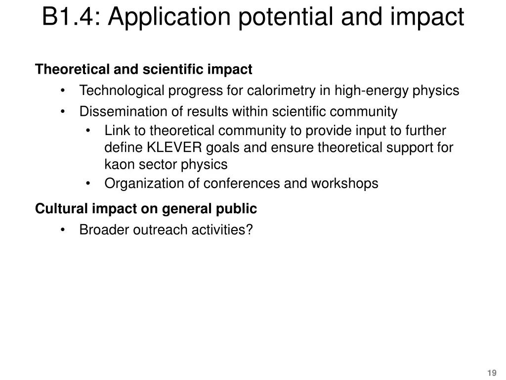 b1 4 application potential and impact