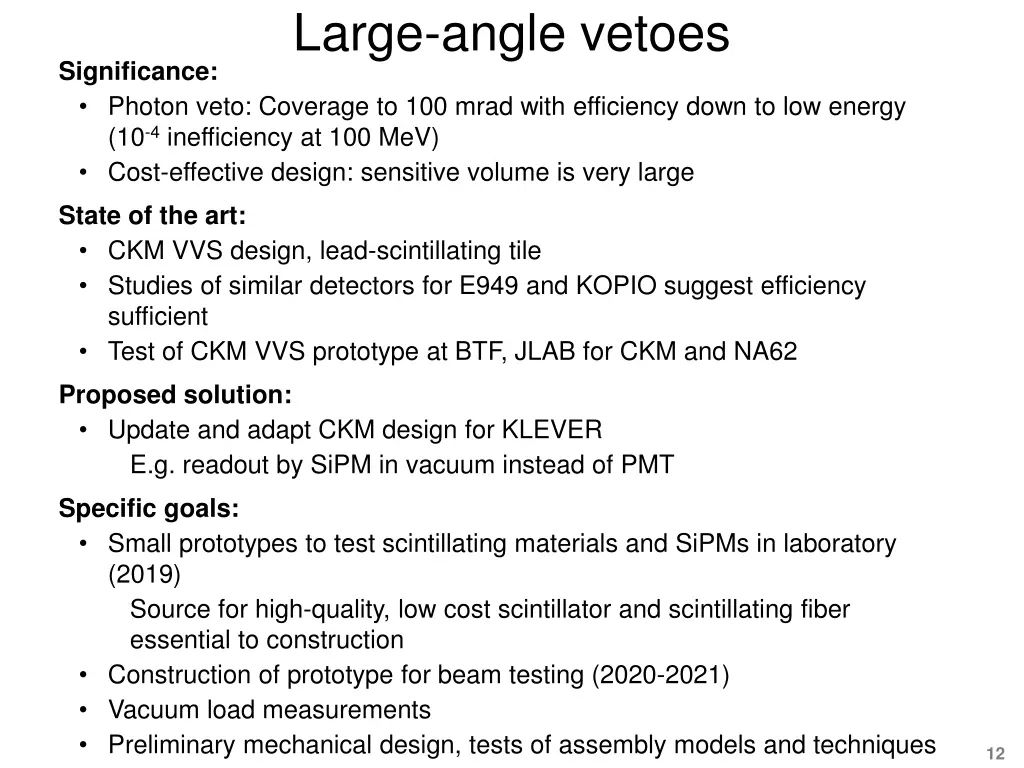 large angle vetoes