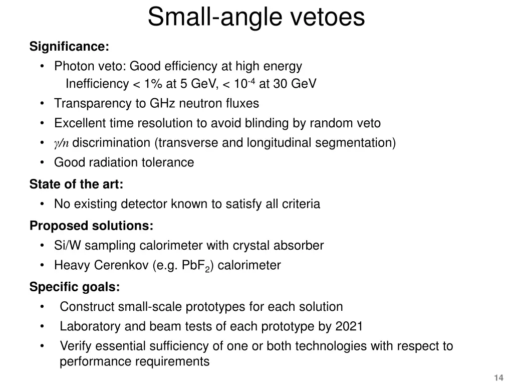 small angle vetoes