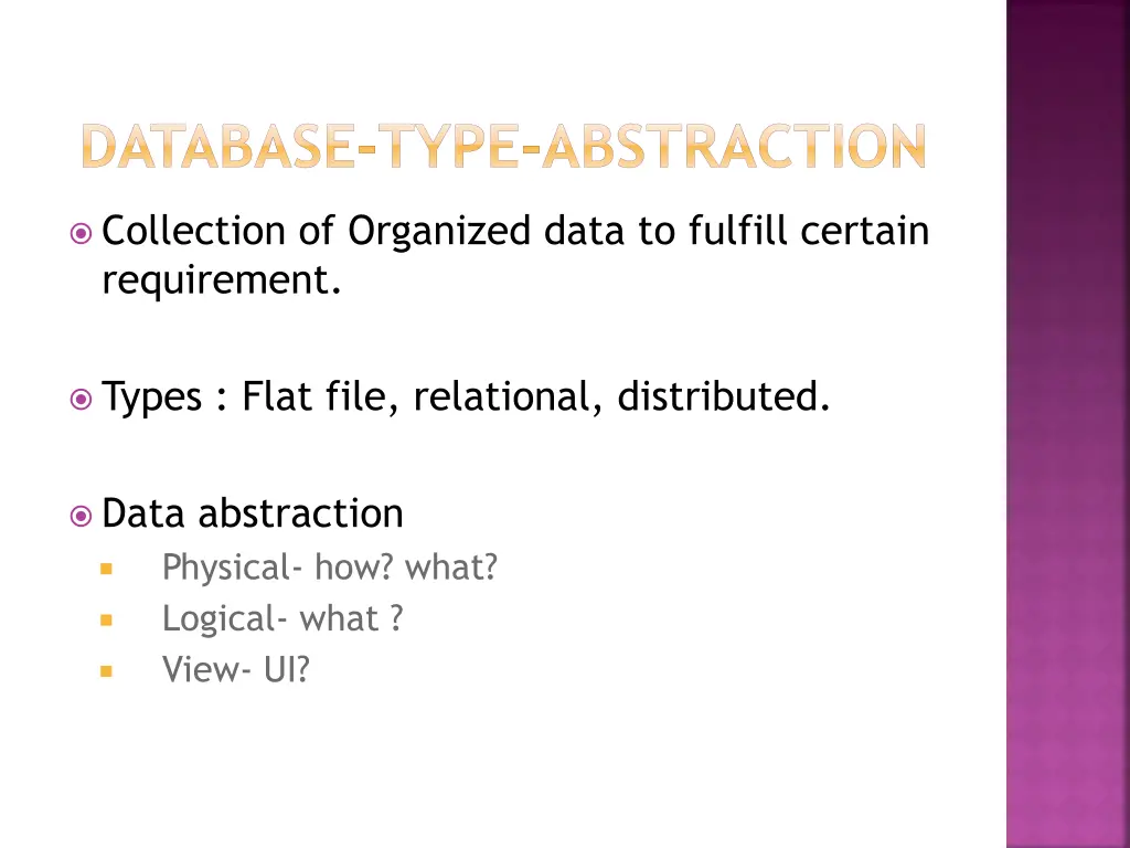 database type abstraction
