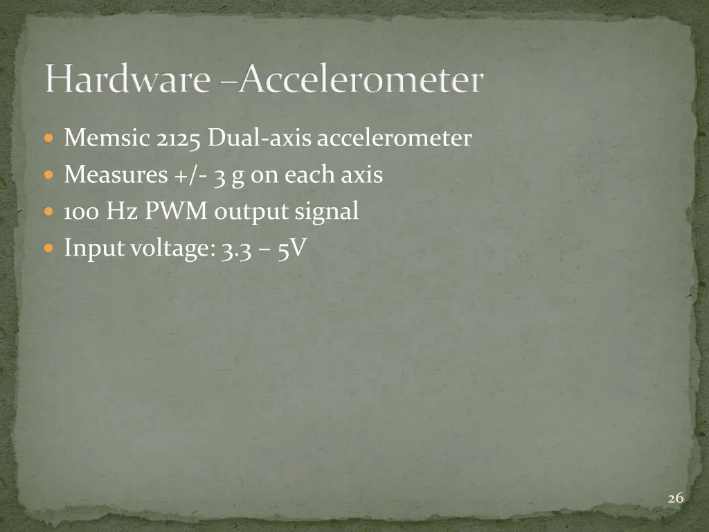 hardware accelerometer