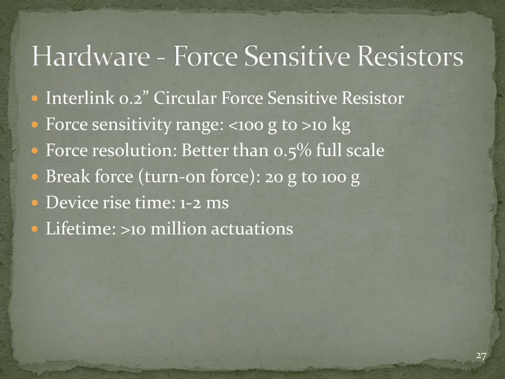 hardware force sensitive resistors