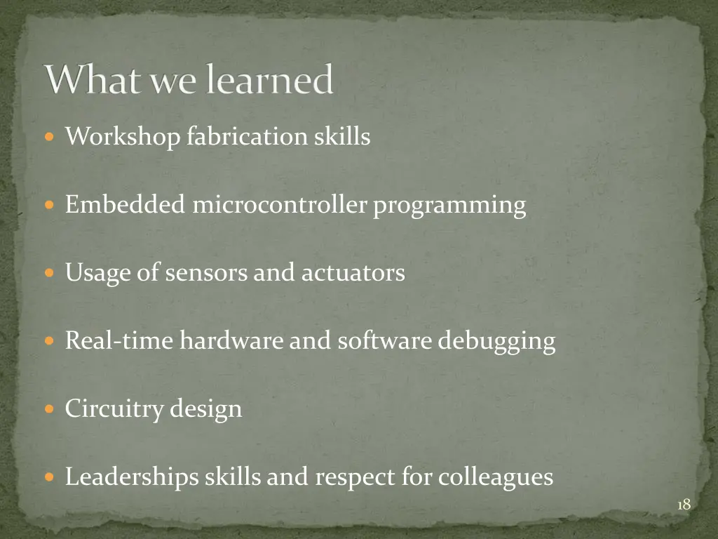 what we learned