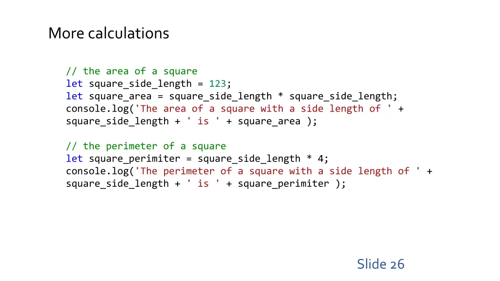 more calculations