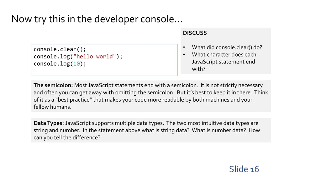 now try this in the developer console